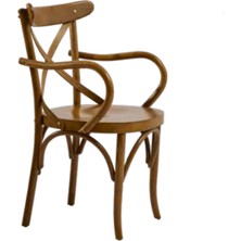 Bengi Ticaret Sandalye ST Zus245 ÇAPRAZ Sırtlık Model Kayın Bambu Tam Kolçak Açık Ceviz El Yapı