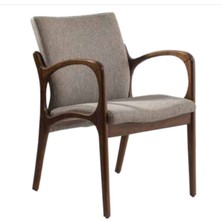 Bengi Ticaret Sandalye Zus125 MODEL Kolçaklı Ahşap Kayın Ayak Rahat Oturum Parlak Ceviz ElYapım