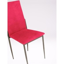 Sandalye ST Gözde Model metal transmisyon nikelaj Kırmızı renk Kumaş El Yapım