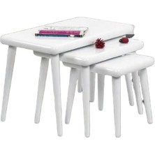 Bengi Ticaret Zigon Osm Class Model Klasik Sehpa Parlak Beyaz Boya Kayın Aslan Ayak Yapım