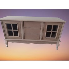 Bengi Ticaret Bengi Tv Sehpa Windovs Nakış Model Kayın Torna Avangart Aslan Ayak Ham 25CM El Yapım