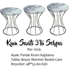 Bengi Ticaret Brc Zigon Kumsaat Model Beyaz Mermer Desen Metal Çelik Gümüş Renk El Yapım