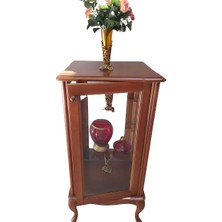 Bengi Ticaret Gümüşlük Kare Model 98 cm Parlak Ceviz Boya Kayın Lükens Aslan Ayak 2raf El Yapım