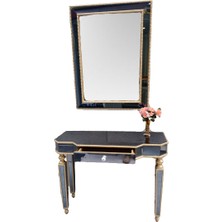 Bengi Ticaret Dresuar Hayal Çekmece Geniş Tabla Gold Cam Ayna Kaplama Ayak Nakış Ayna El Yapım