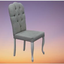 Sandalye ST Dizayn Bianca model Kayın klasik Aslan ayak kapitonel 1 Ad el yapım