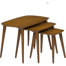 Bengi Ticaret  Zigon Osm Oval Model Klasik Sehpa Kayın Tornalı Retro Ayak Parlak Ceviz El Yapım