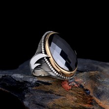 Tesbih Sepetim Zirkon Taşlı Kılıç Tasarım 925 Ayar Gümüş Yüzük