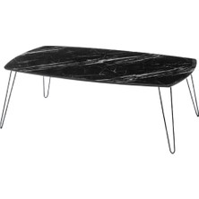 Bengi Ticaret Orta Osm Oval Sehpa Metal Model Transmisyon V Ayak Siyah Mermer Kutu Sevk Elyapım
