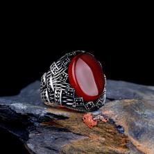 Tesbih Sepetim Akik Taşlı Oval Model 925 Ayar Gümüş Erkek Yüzük