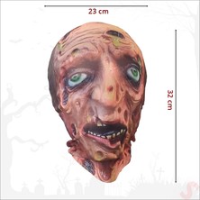 Süsle Bebek ve Parti Halloween Kumaş 3D Korku Maskesi, 32CM - Zombi