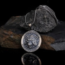 Tesbih Sepetim Kabartma Kurt Model 925 Ayar Gümüş Kolye