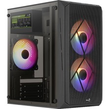 Aerocool CS-107 500W 3X12CM FRGB Fanlı Tam Mesh Ön Panel Micro ATX / Mini ITX Bilgisayar Kasası (AE-CS107P500)