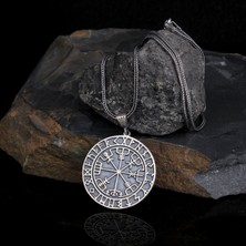 Tesbih Sepetim 925 Ayar Gümüş Viking Pusulası Yön Model Kolye