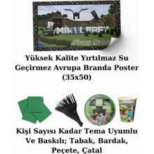 snowparty Minecraft Afişli 8 Kişilik Doğum Günü Parti Malzemeleri Süsleri Seti