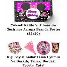 snowparty Minnie Mouse Afişli 16 Kişilik Doğum Günü Parti Malzemeleri Süsleri Seti