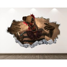 Kt Grup Korkunç Palyaço Full Hd Baskı 3D Modern Duvar Sticker