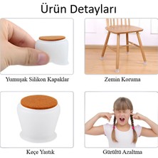 Yeni Geldi 4 Adet Silikon Sandalye Ayağı Koruyucu, Kaydırmaz Silikon Aşınmaya Dayanaklı Koruyucu, Ayak Pabucu