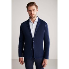 Hemington Extrafine Merino Çift Taraflı Lacivert Triko Ceket