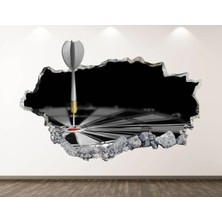 Kt Grup Dart Temalı Full Hd Baskı 3D Modern Duvar Sticker