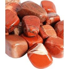 Tesbih Atölyesi Sertifikalı Tamburlanmış Doğal Kırmızı Jasper Taşı Kütle Parça
