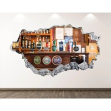 Kt Grup Bar Temalı Full Hd Baskı 3D Modern Duvar Sticker