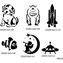 Airbrush Tattoo Çocuksu Desenler 6 Adet Geçici Dövme Şablonu Sadece Desen