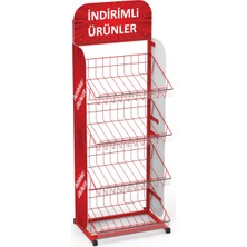 Decorelax 50 x 30 cm 4 Sepetli Demonte Metal Stand Kırmızı