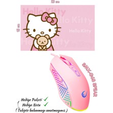 Rampage Pink Baby Set, Rampage SMX-G68 Spear  7200DPI Rgb Ledli (Makrolu) Mouse+Hello Kitty 23X18 Mouse Pad