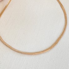 Kyver Vintage Kolye Örgü Yassı Hasır Kolye Kararmaz Xuping Vip Seri Ürün Rose 55 cm 