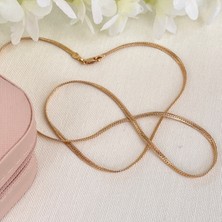 Kyver Vintage Kolye Örgü Yassı Hasır Kolye Kararmaz Xuping Vip Seri Ürün Rose 55 cm 