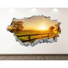 Kt Grup Şehir ve Doğa Manzaraları Full Hd Baskı 3D Modern Duvar Sticker