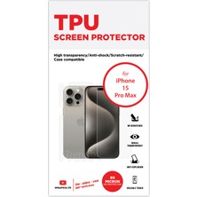 Wrapsol iPhone 15 Pro Max Full Body 360 Derece Ön Arka ve Yan Koruyucu Tpu Film