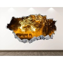 Kt Grup Şehir ve Doğa Manzaraları Full Hd Baskı 3D Modern Duvar Sticker