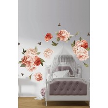 Kt Grup Şakayık Çiçekleri ve Kelebekler Duvar Sticker Seti