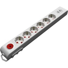 Mutlusan - Rı-Tech Altılı USB Anaht. Top.lı Grup Priz(Ç.k.)(Klemensli)
