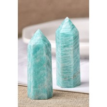 Tesbih Atölyesi Sertifikalı 1.kalite Doğal Amazonit Doğal Taş Piramit Kazık Obelisk Parça