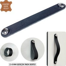 İpekbazaar 2 Adet Hakiki Deri Modern Çekmece Dolap Kulpu, Deri Kulp, Mobilya Banyo Mutfak Dolabı Kulpları