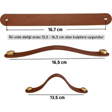 İpekbazaar 2 Adet Hakiki Deri Modern Çekmece Dolap Kulpu, Deri Kulp, Mobilya Banyo Mutfak Dolabı Kulpları