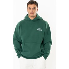 Coredra Racquet Club Oversize Hoodie Erkek - Yeşil