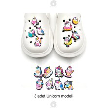 Bear & Pear Crocs Terlik Süsleri Unicorn 8'li Jibbitz Set