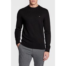 Tommy Hilfiger Pamuk ve Kaşmir Karışımlı Regular Fit Bisiklet Yaka Erkek Kazak MW0MW28046 Bds