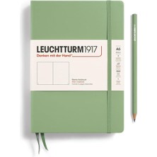Leuchtturm 1917 Leuchttrum 1917 Medium(A5) Sert Kapak, 251 Numaralandırılmış Çizgisiz Sayfa Defter Sage 361585