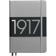 Leuchtturm 1917 Leuchttrum 1917 Medium(A5) Sert Kapak, 251 Numaralandırılmış Noktalı Sayfa Defter Silber 355678