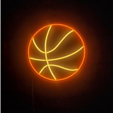 Neon Ürün Adı: Basketbol Topu Neon LED Duvar Aydınlatması - 28X28 cm