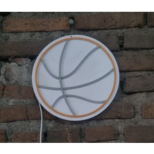 Neon Ürün Adı: Basketbol Topu Neon LED Duvar Aydınlatması - 28X28 cm