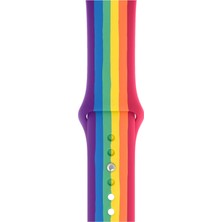 Minsun Watch 2 3 4 5 6 7 8 9 Se 38 40 41MM Uyumlu Spor Silikon Kordon Rainbow