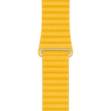 Minsun Watch 2 3 4 5 6 7 8 9 Se 38 40 41MM Uyumlu Klasik Deri Kordon Yellow