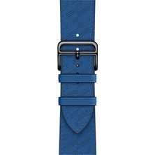 Minsun Watch 2 3 4 5 6 7 8 9 Se 38 40 41MM Uyumlu Hole Leather Kordon Mavi Kayış