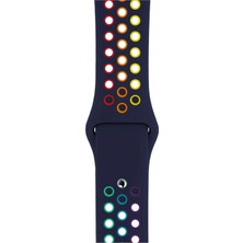 Minsun Watch 2 3 4 5 6 7 8 9 Se 38 40 41MM Uyumlu Delikli Spor Silikon Kordon Lavy Rainbow