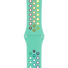 Minsun Watch 2 3 4 5 6 7 8 9 Se 42 44 45 49MM Uyumlu Delikli Spor Silikon Kordon Moss Rainbow